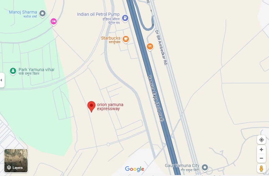 Map showing Orion Yamuna Expressway